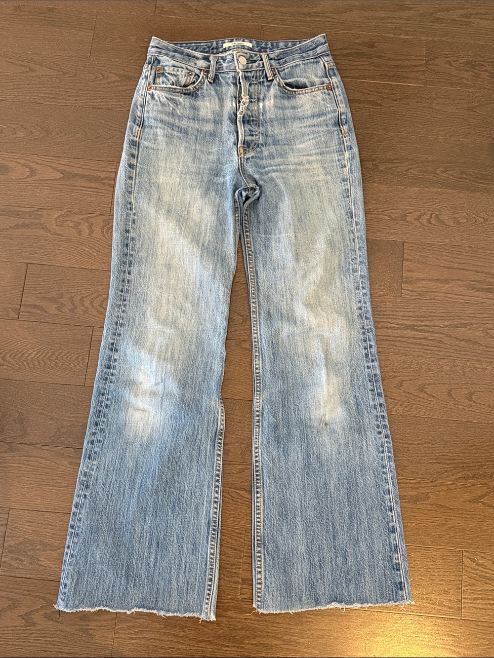 GRLFRND Carla medium wash high rise wide leg jeans 25